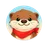 Cute flat cartoon otter face avatar icon with friendly expression for reviews section